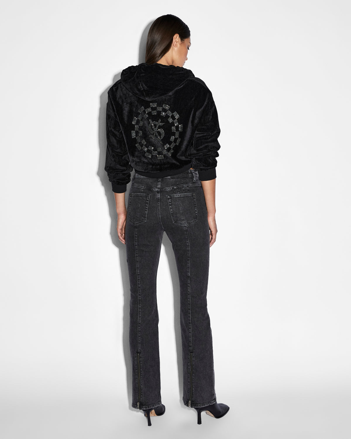 WOMENS RITZY INFINITY JUMPER BLACK FLEECE