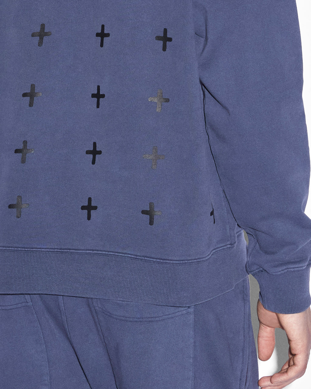Mens 4x4 Biggie Crew Deep Oversized Fleece - Blue