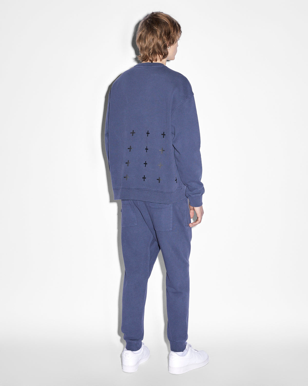 Mens 4x4 Biggie Crew Deep Oversized Fleece - Blue