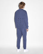 Mens 4x4 Biggie Crew Deep Oversized Fleece - Blue