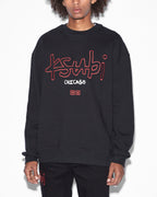 MENS CHICAGO 4X4 BIGGIE CREW JET BLACK FLEECE