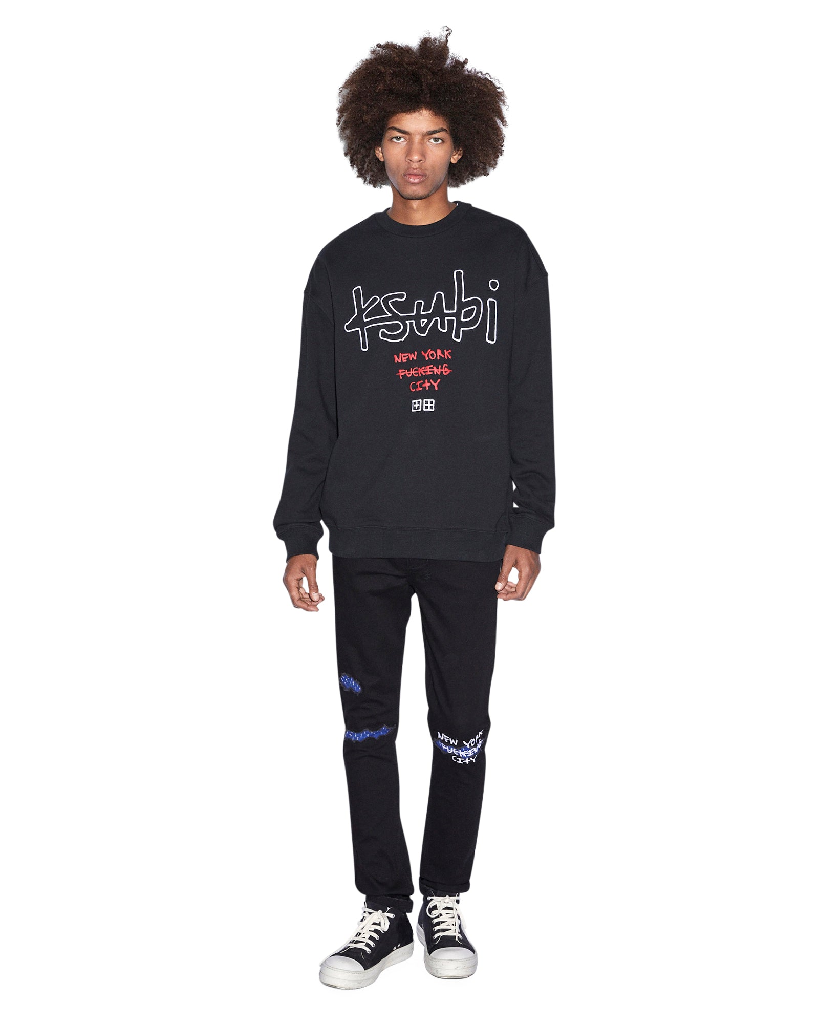 MENS CHITCH NYC LAID BLACK DENIM JEANS