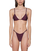 Womens Itsy Bitsy Bikini Bottom Merlot Bikini - Burgundy