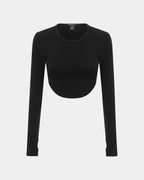 WOMENS SYNDICATE CROP LS TEE BLACK TEES