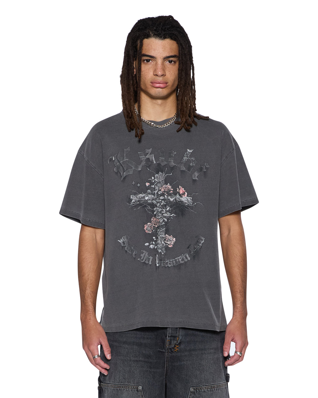 MENS THORNED EKCESS SS TEE CHARCOAL TEES