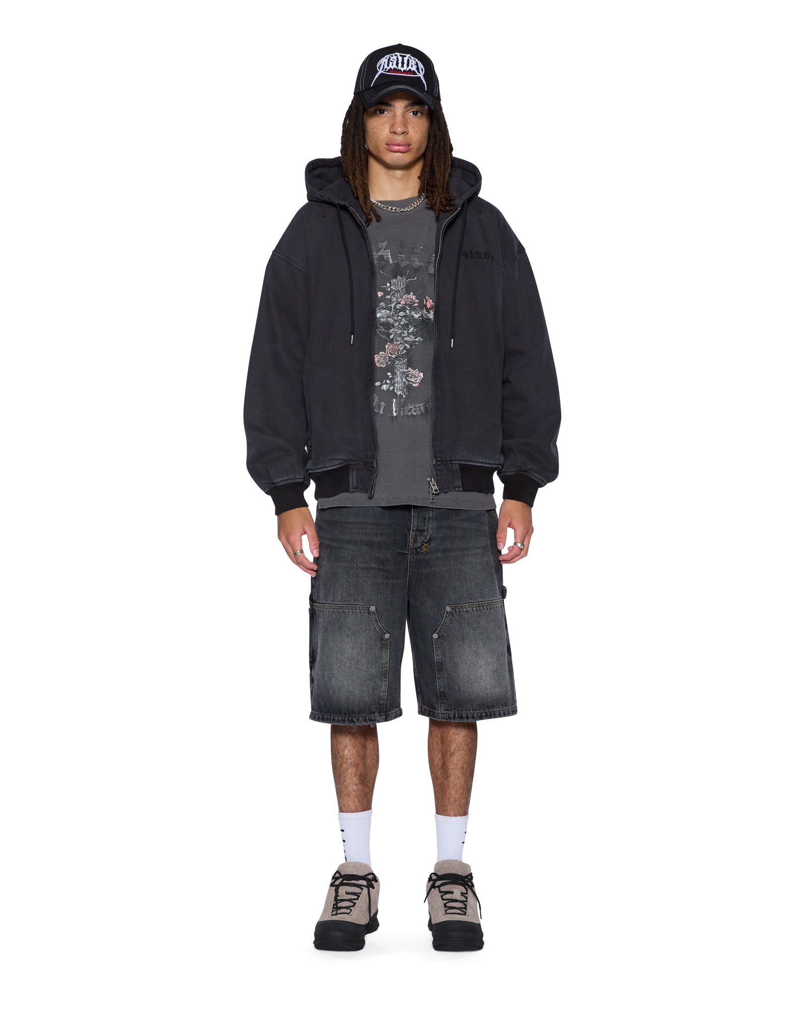 MENS THORNED EKCESS SS TEE CHARCOAL OVERSIZED TEES