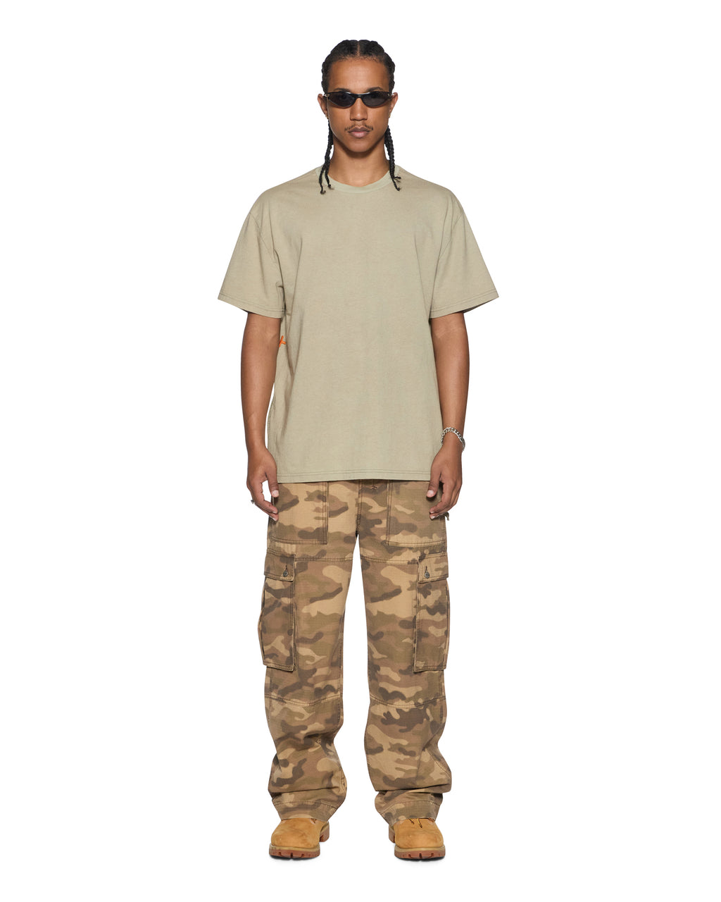 Mens 4x4 Biggie Ss Tee Synth Green Oversized Tees - Green