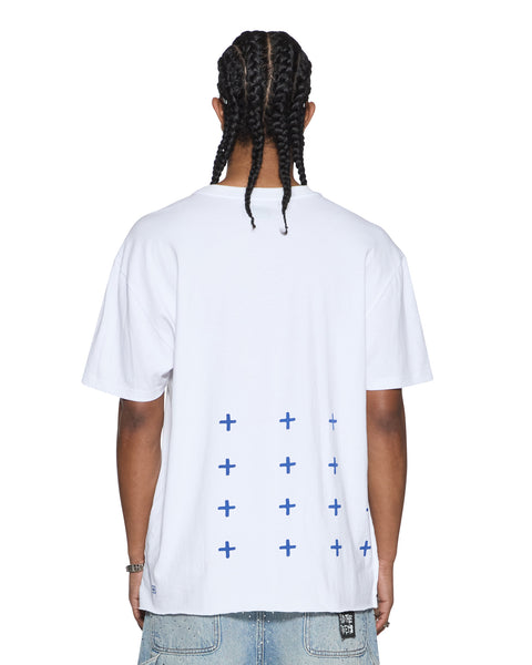 Mens 4x4 Biggie Ss Tee Tru White/blue Tees | Ksubi ++
