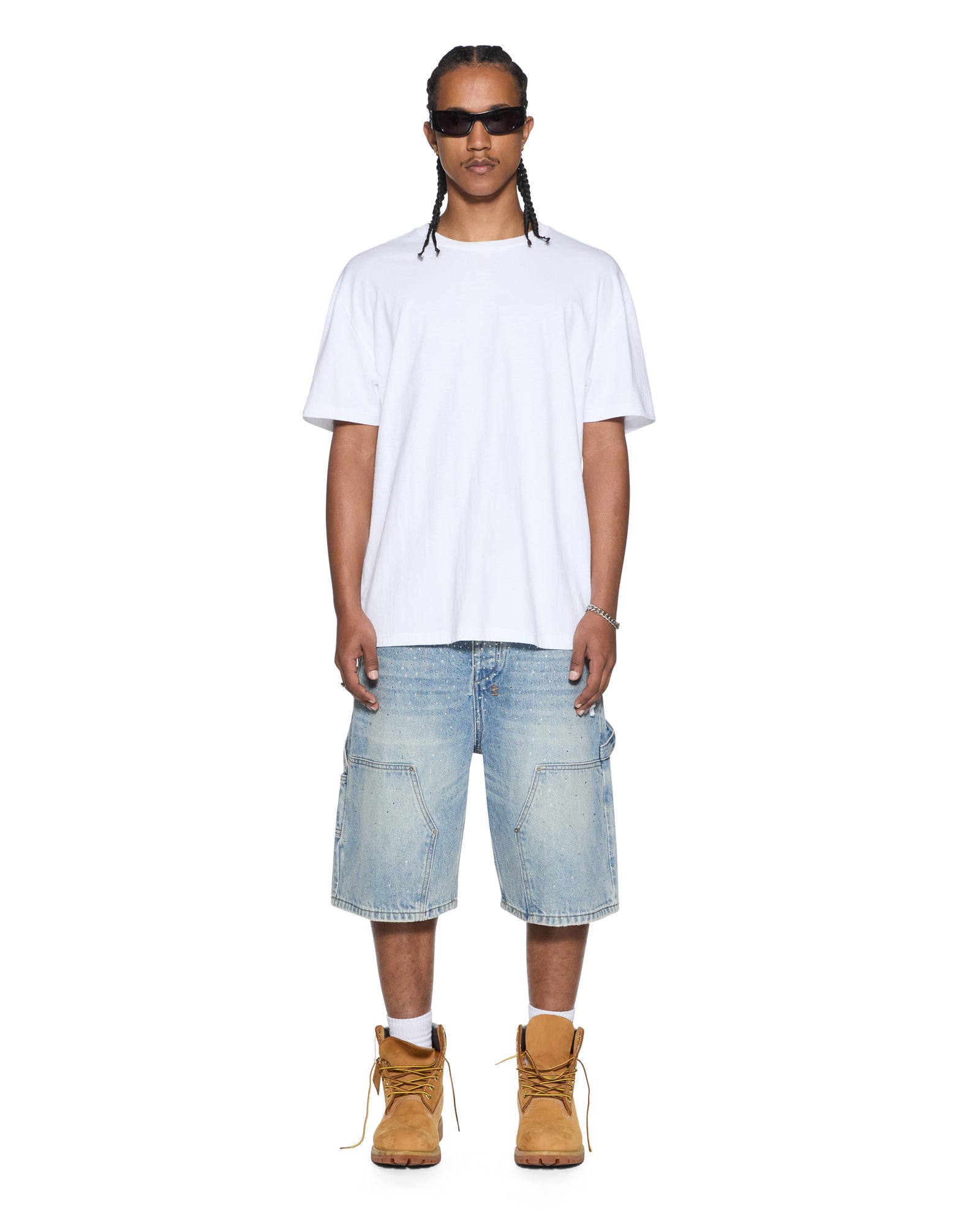 Mens 4x4 Biggie Ss Tee Tru White/blue Tees | Ksubi ++