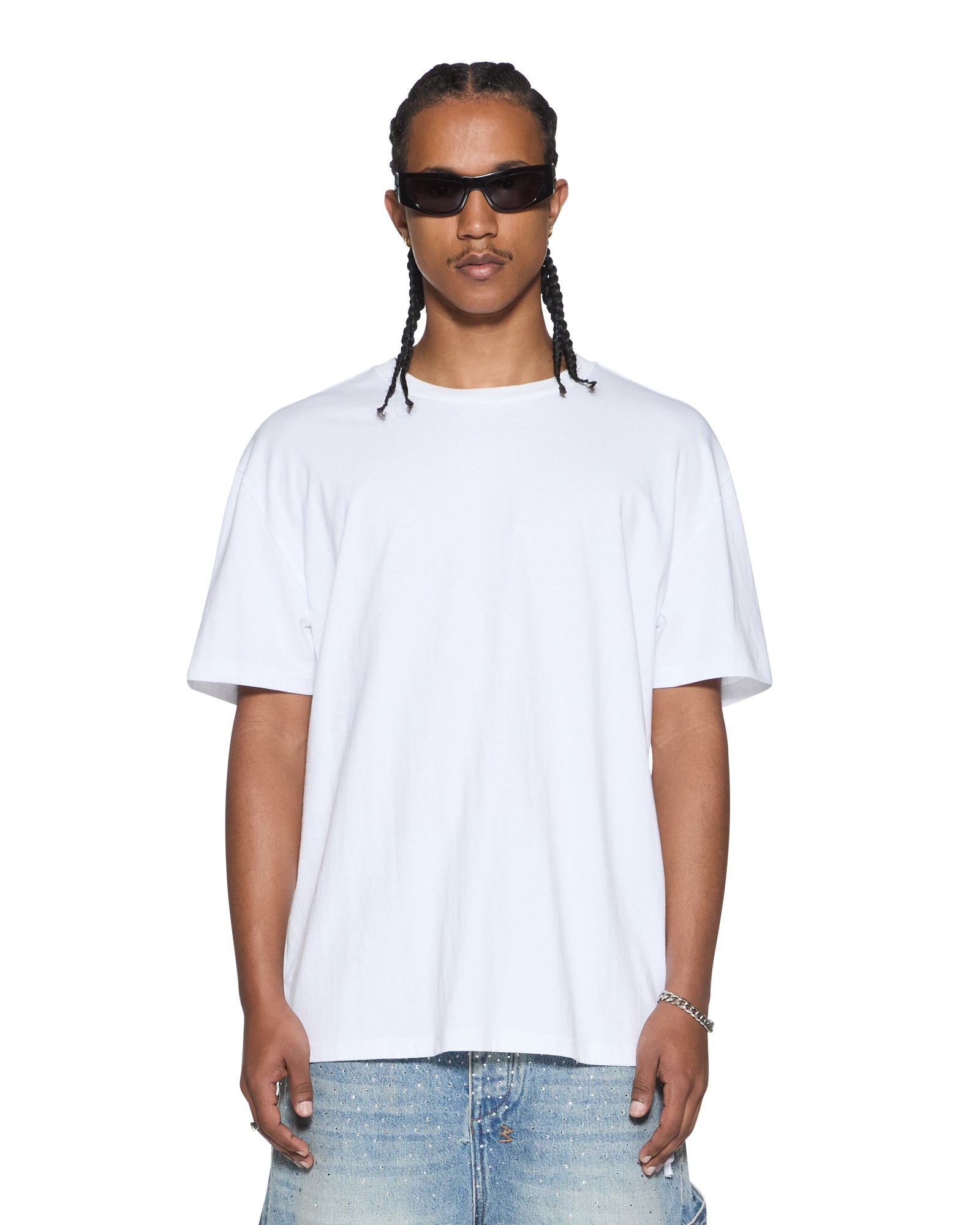 Mens 4x4 Biggie Ss Tee Tru White/blue Tees | Ksubi ++