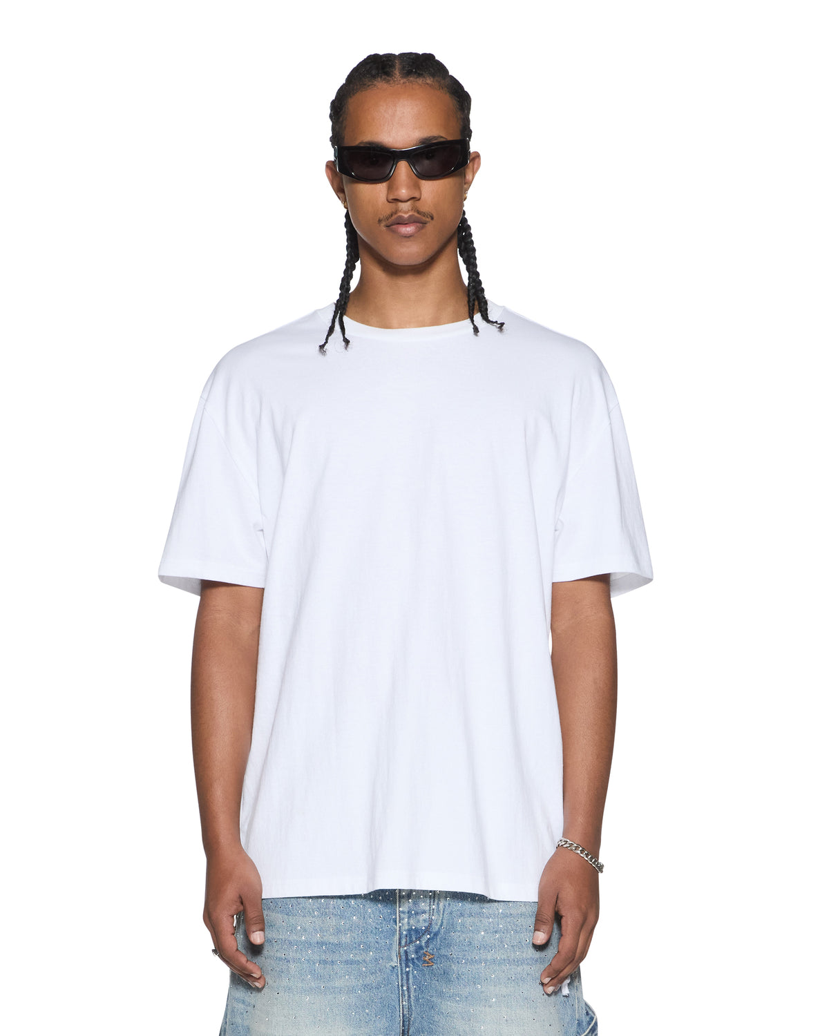 MENS 4X4 BIGGIE SS TEE TRU WHITE/BLUE TEES