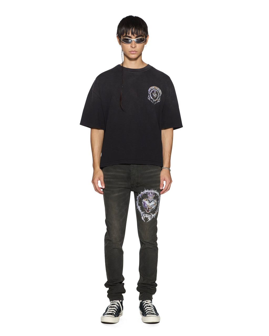 MENS ANGUISH HALEN SS TEE JET BLACK TEES