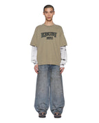 Mens Animalistik Layered Ekcess Tee Militant Oversized Tees - Green