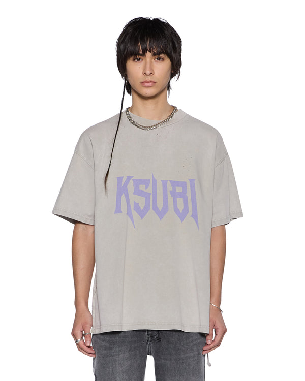 Mens Blasted Ekcess Ss Tee Smoke Grey Tees | Ksubi ++
