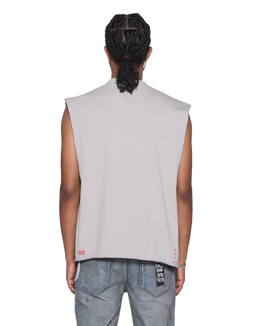 Mens Club Cut Off Krete Oversized Tees - Grey