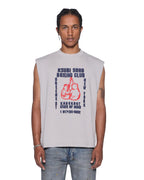 Mens Club Cut Off Krete Oversized Tees - Grey