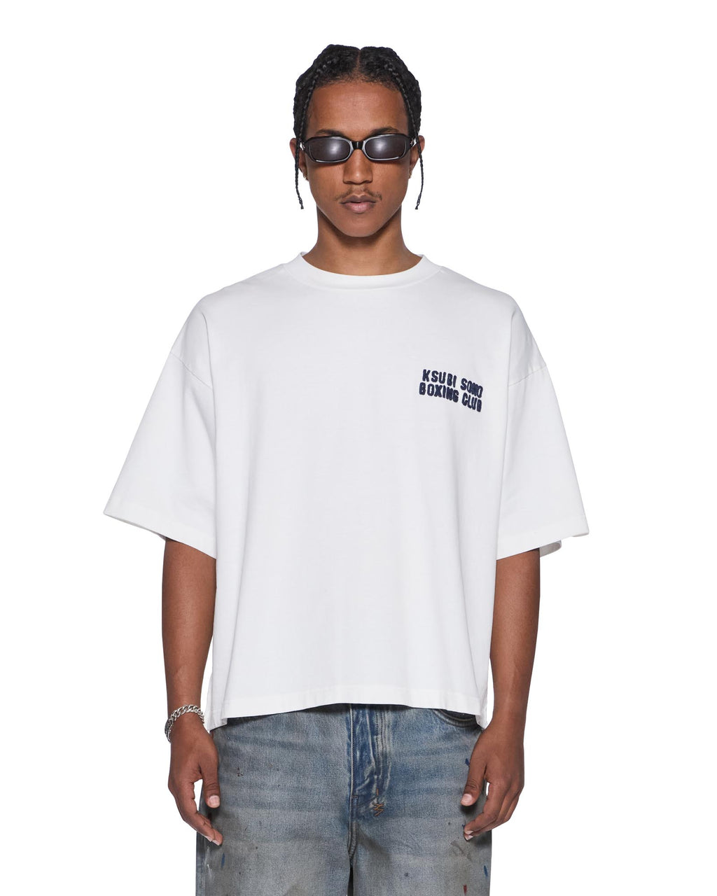 Mens Club Ekcess Ss Tee Tru White Oversized Tees - White