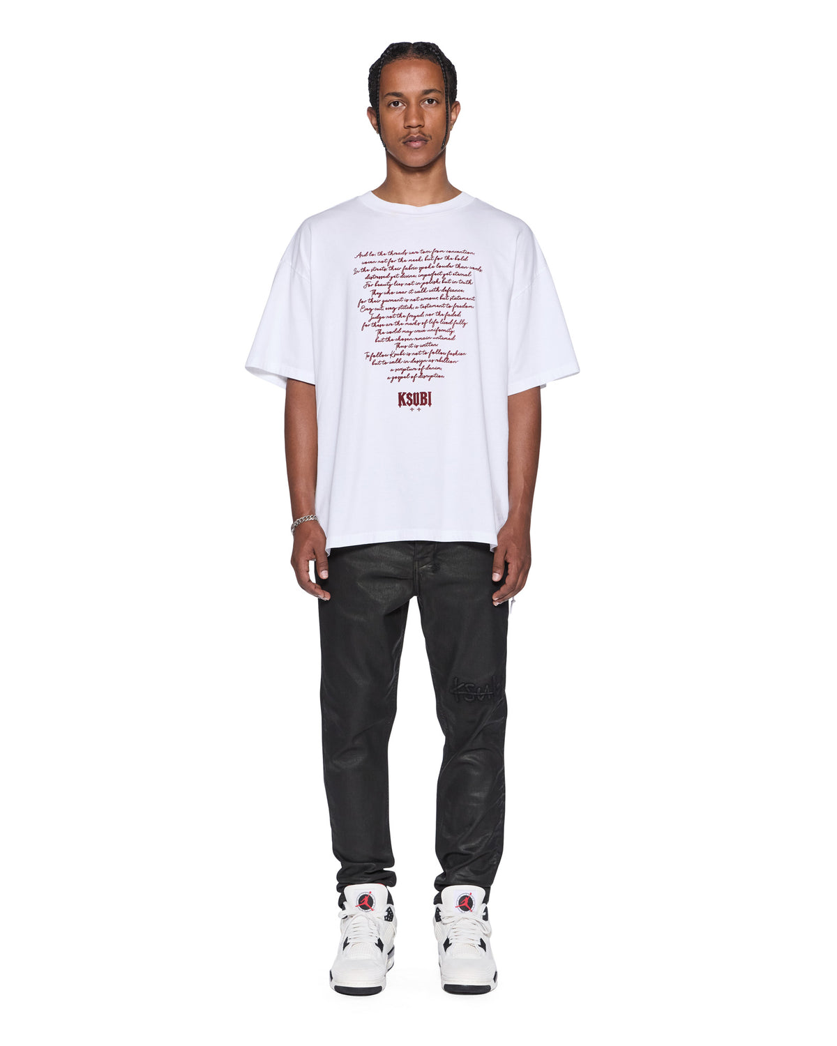 Mens Cypha Biggie Ss Tru White Oversized Tees - White