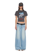 Womens Dance Shrunken Ss Tee Charcoal Fitted Tees - Grey