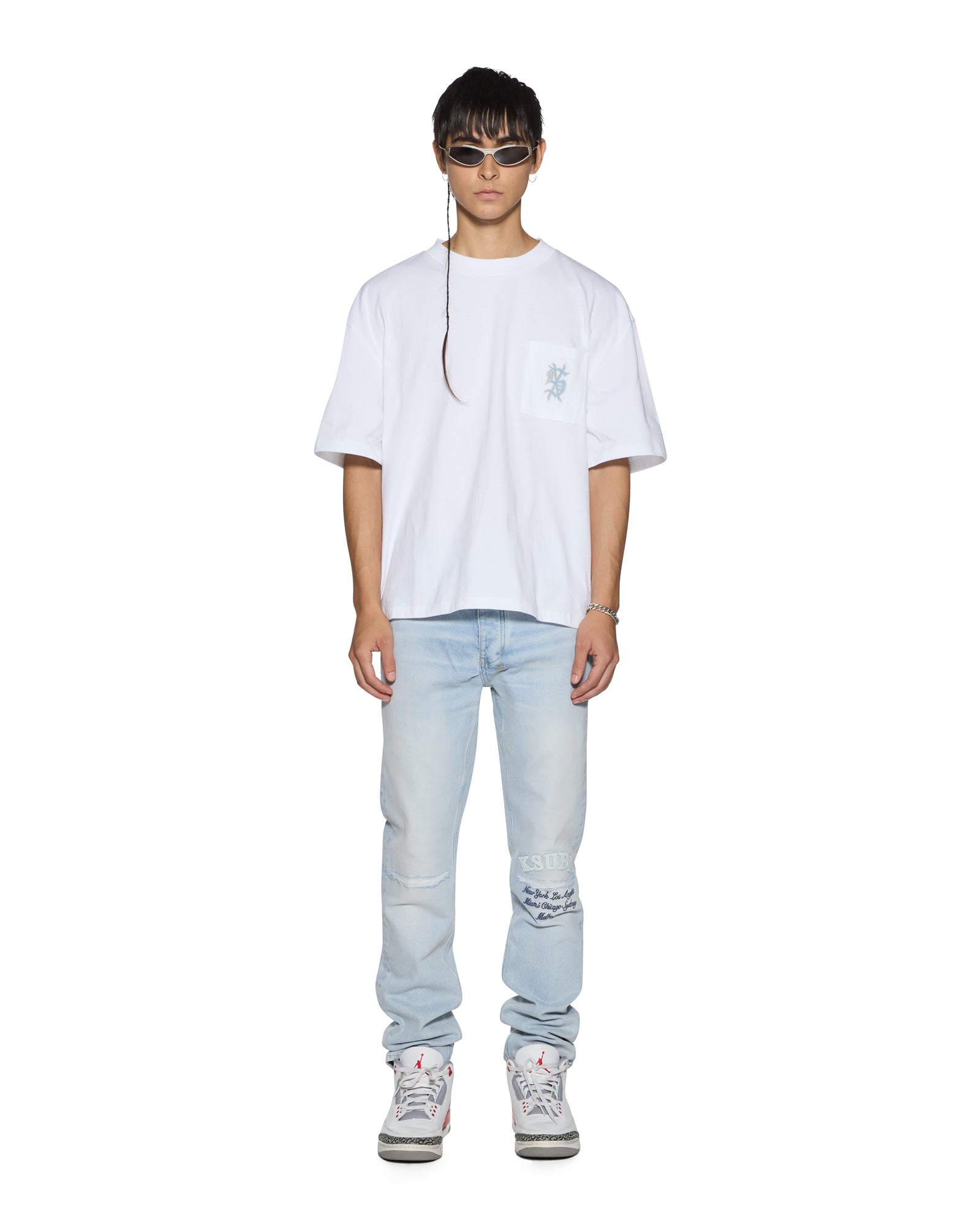 Mens Effect Ekcess Pocket Ss Tee Tru White Tees | Ksubi ++