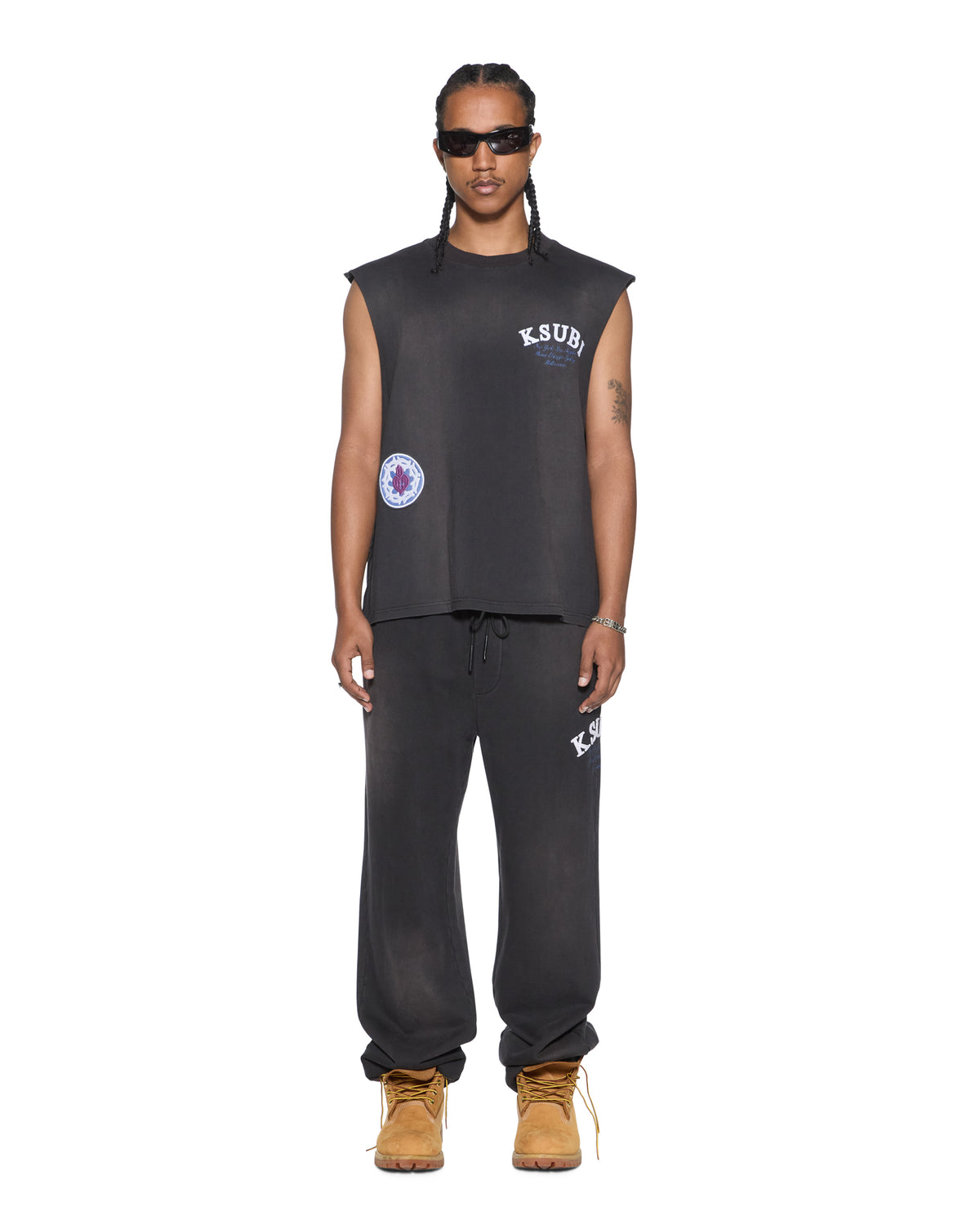 MENS GENESIS EKCESS CUT OFF TANK CHARCOAL FADE TEES