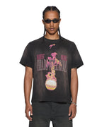 Mens H.w.r Sid Ss Tee Sunbleach Black Slim Tees - Grey