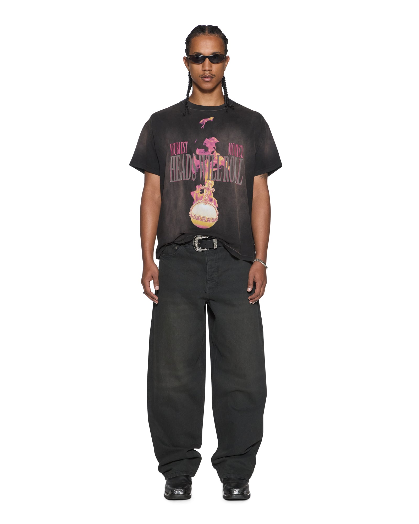 Mens H.w.r Sid Ss Tee Sunbleach Black Tees | Ksubi ++