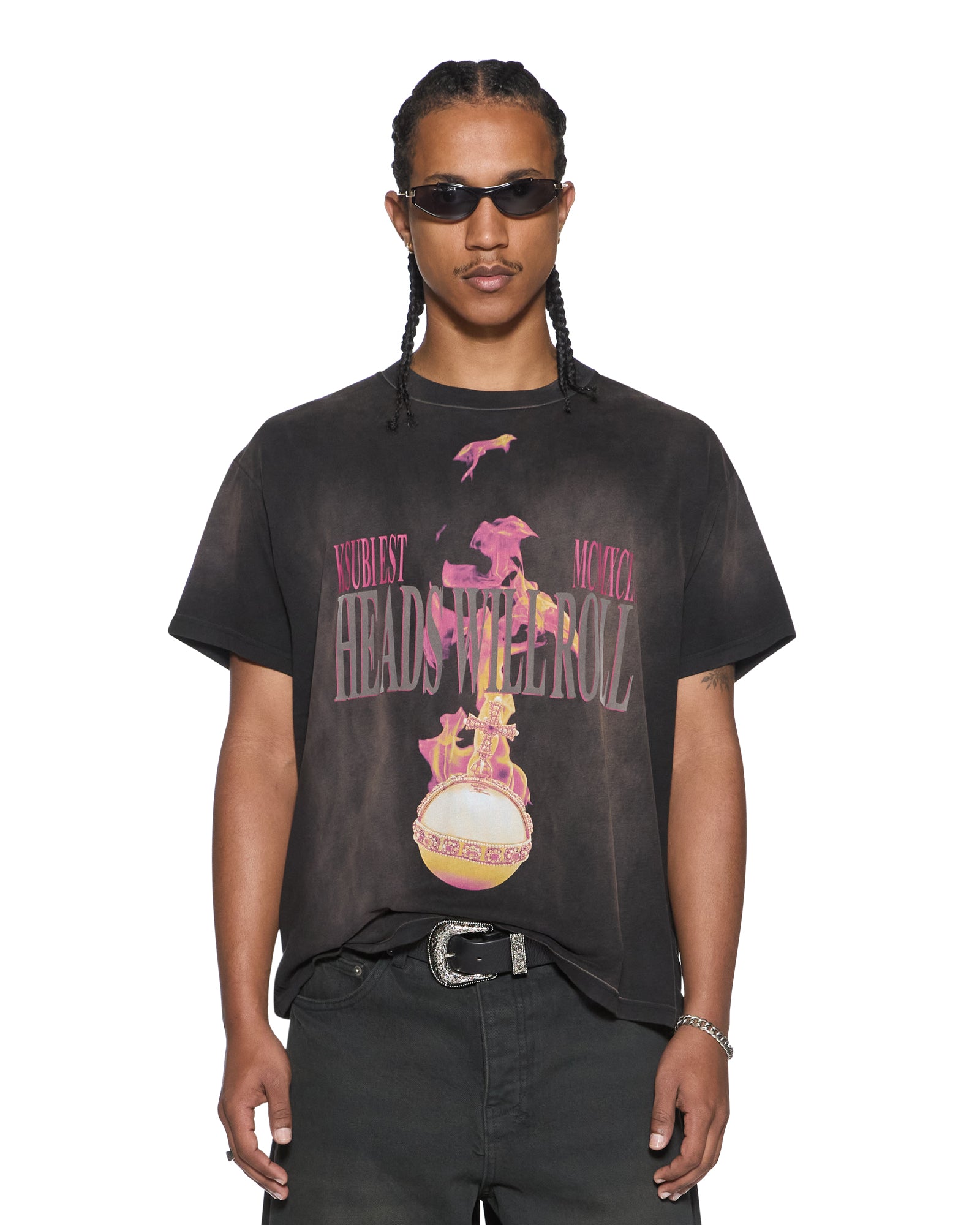 Mens H.w.r Sid Ss Tee Sunbleach Black Tees | Ksubi ++