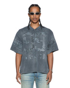 Mens Halftime Ss Duke Jersey Black Fade Boxy Fashion Tops - Grey