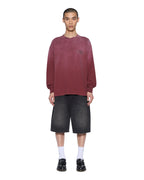 Mens K9 Ekcess Ls Tee Ox Fade Oversized Tees - Burgundy
