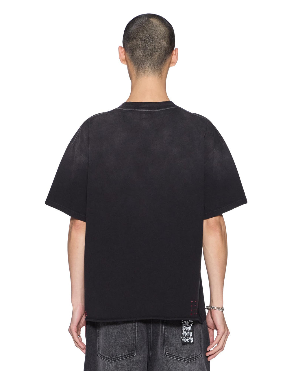 Mens K9 Ekcess Ss Tee Black Fade Oversized Tees - White