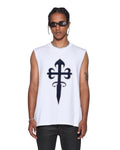 KALIBA EKCESS CUT OFF TEE TRU WHITE