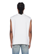 Mens Ksaint Cut Off Tee Vintage White Oversized Tees - White