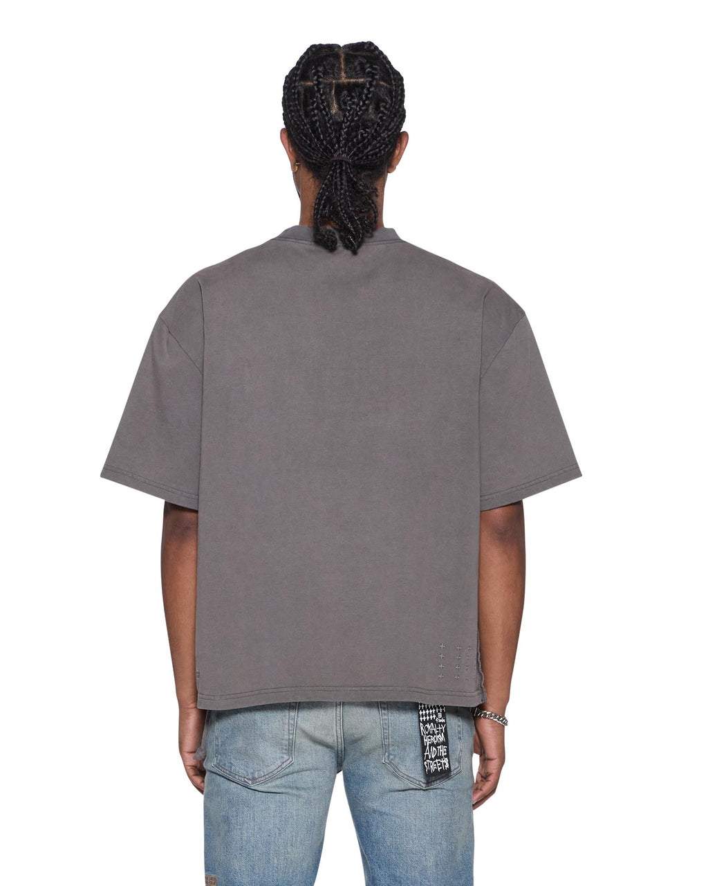Mens Ksaint Ekcess Ss Tee Charcoal Baggy Tees - Grey