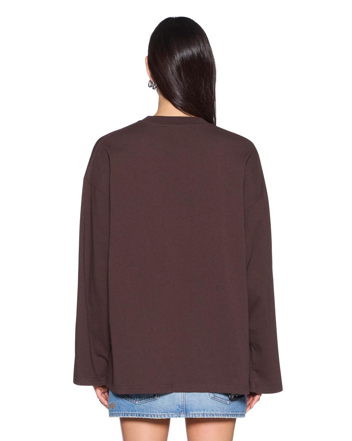 Womens Ksubi Ranch Altar Boyfriend Ls Tee Choc Oversized Tees - Brown