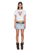 Womens Ksubi Ranch Shrunken Ss Tee Vintage White Fitted Tees - Beige