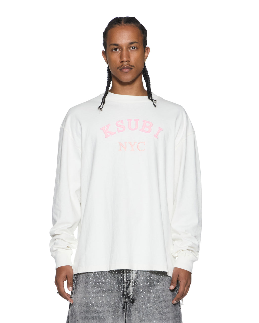 MENS LAYBEL EKCESS LS TEE TRU WHITE TEES