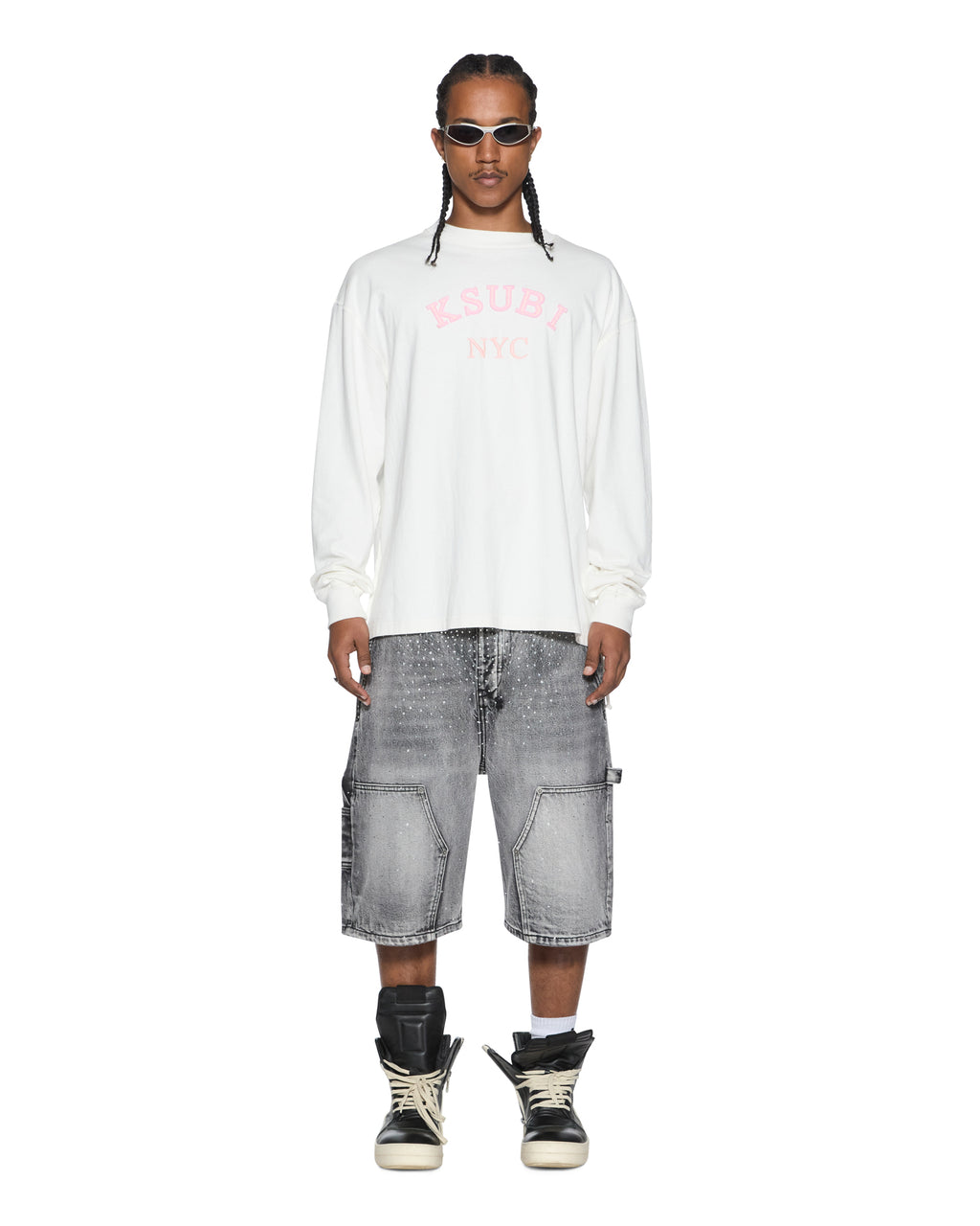 MENS LAYBEL EKCESS LS TEE TRU WHITE TEES