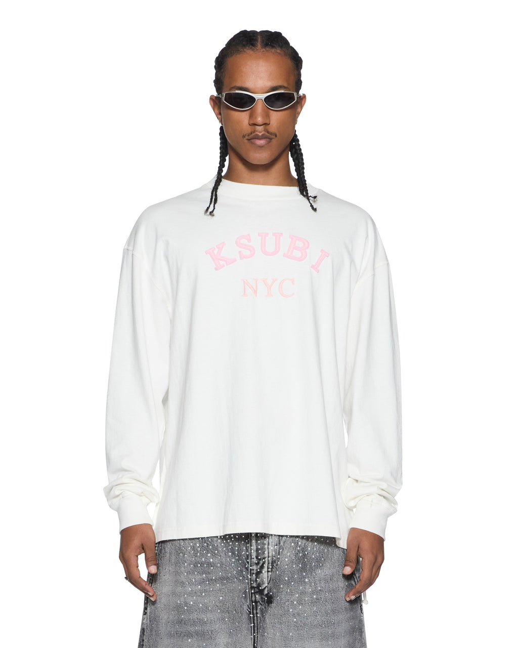 MENS LAYBEL EKCESS LS TEE TRU WHITE TEES