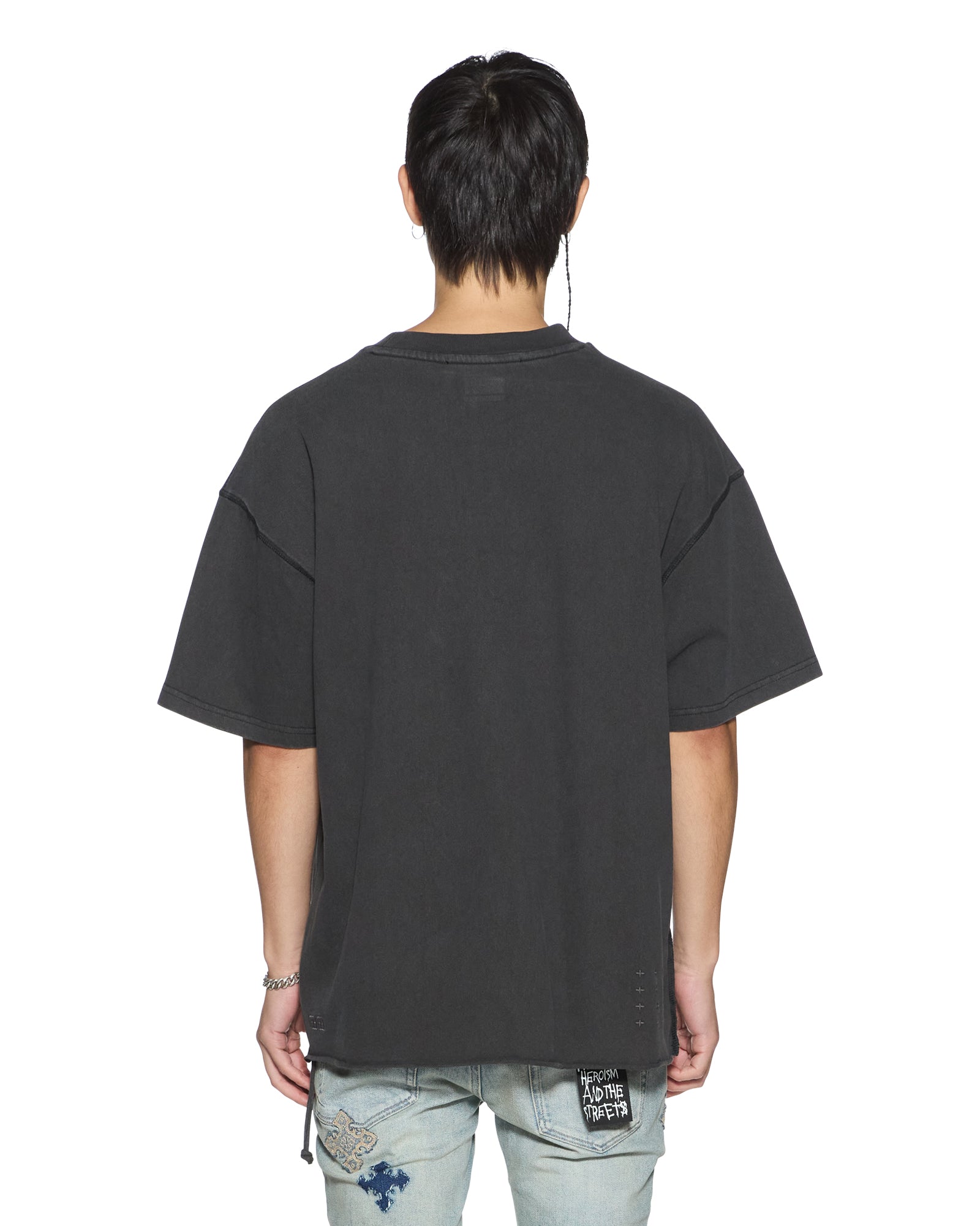 Mens Laybel Ekcess Ss Tee Washed Black Tees | Ksubi ++