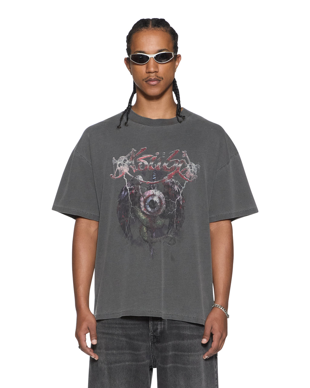 Mens Legend Ekcess Ss Tee Charcoal Oversized Tees - Grey
