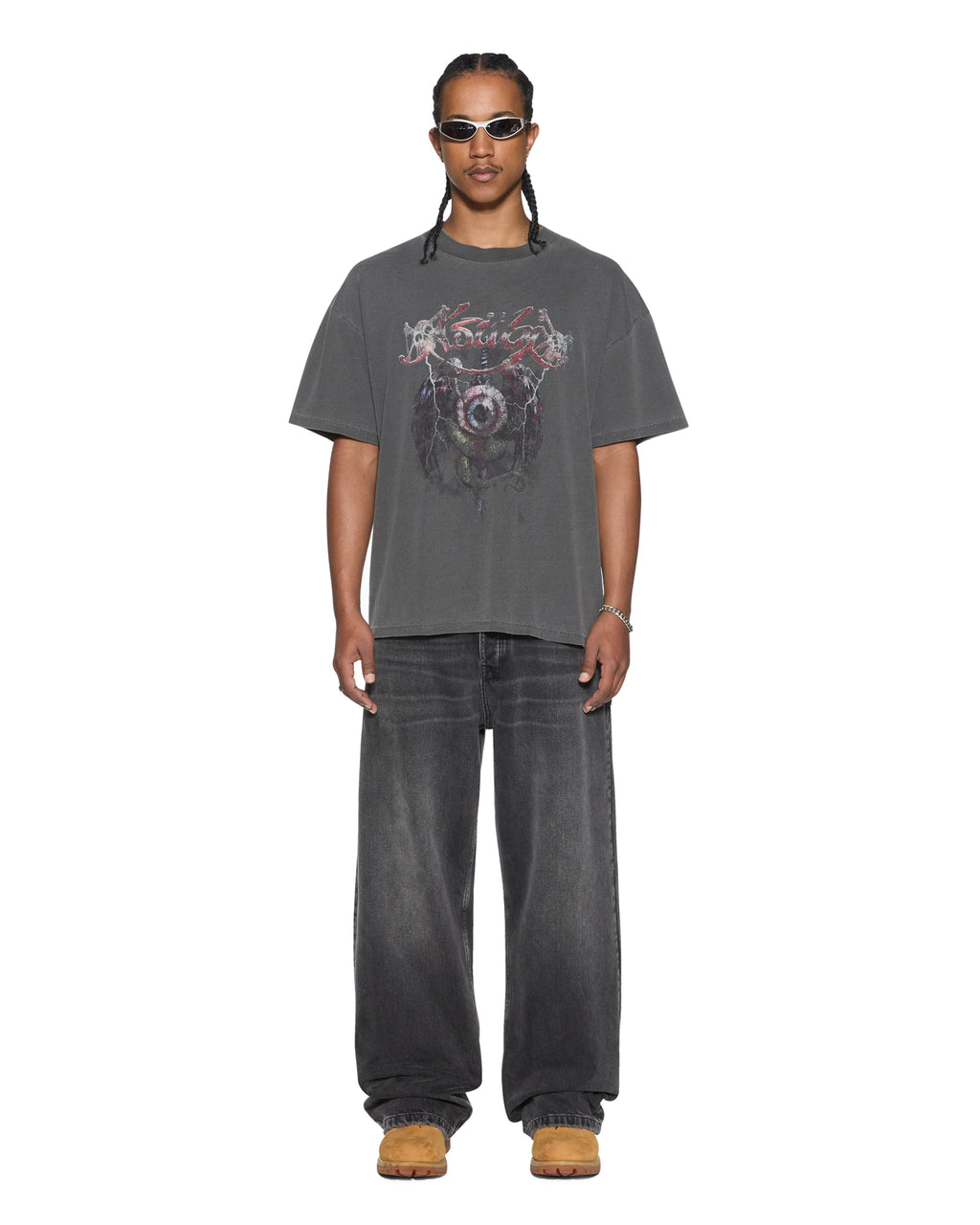 Mens Legend Ekcess Ss Tee Charcoal Oversized Tees - Grey