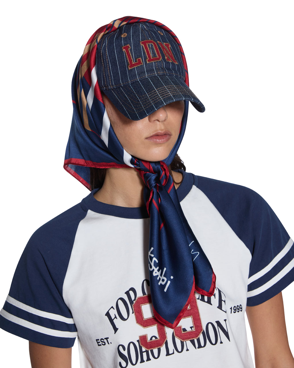Ksubi X Lissy Roddy Silk Scarf Navy Accessories - Navy