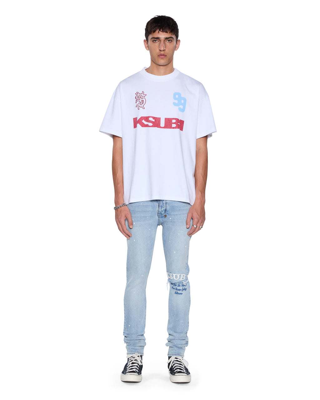 MENS RUGGED EKCESS SS TEE WHITE/RED TEES