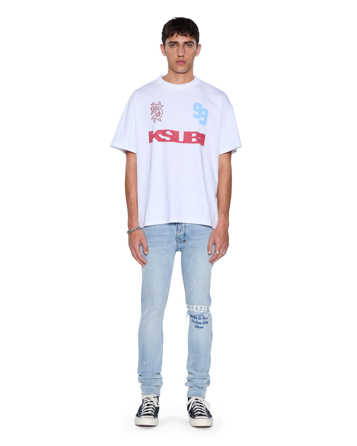 RUGGED EKCESS SS TEE WHITE/RED