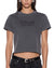WOMENS  SHRUNKEN SS TEE CHARCOAL SLIM TEES