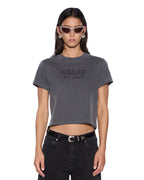 WOMENS SHRUNKEN SS TEE CHARCOAL TEES
