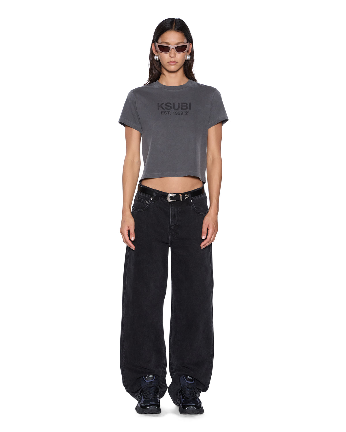 WOMENS SHRUNKEN SS TEE CHARCOAL TEES
