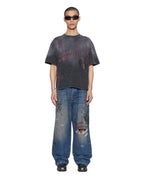 Mens Skool Halen Ss Tee Charcoal Fade Baggy Tees - Grey