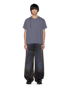 Mens Slub Sid Ss Tee Charcoal Slim Tees - Grey